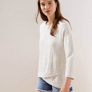 THE LOFT - Flecked Tulip Hem Sweatshirt - S - blue